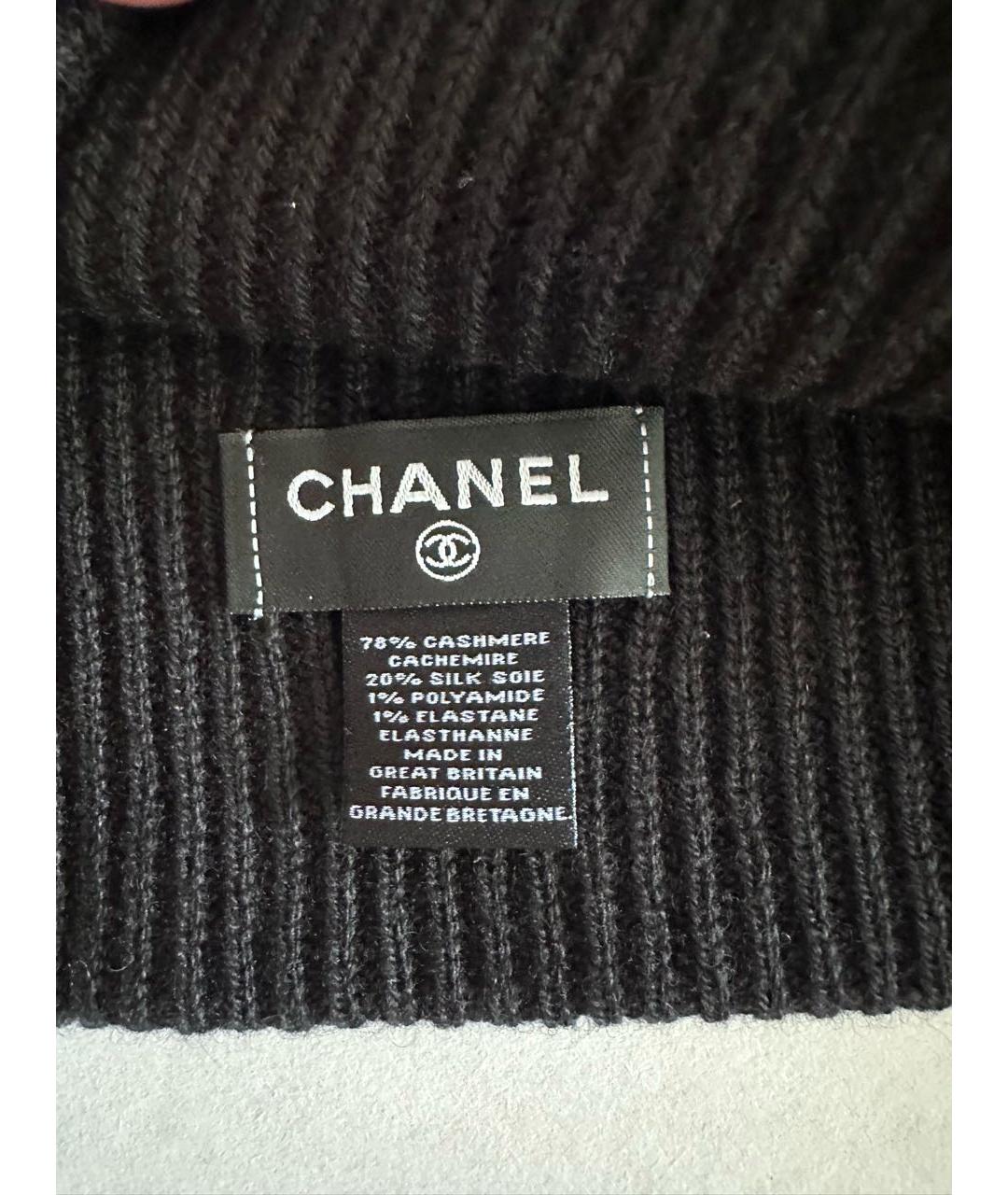 CHANEL Черная кашемировая шапка, фото 5