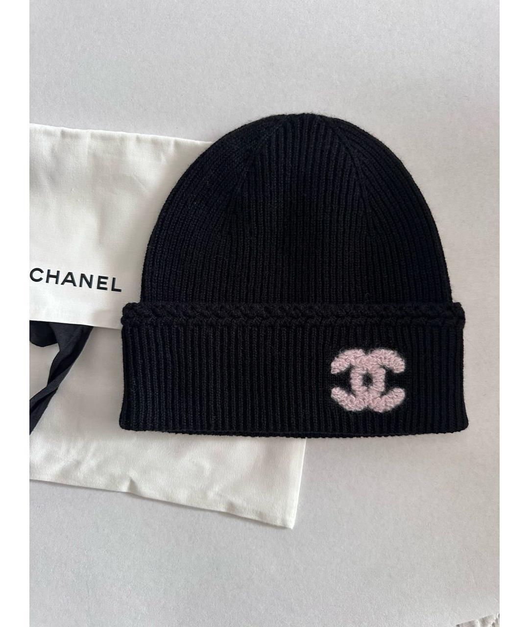 CHANEL Черная кашемировая шапка, фото 6