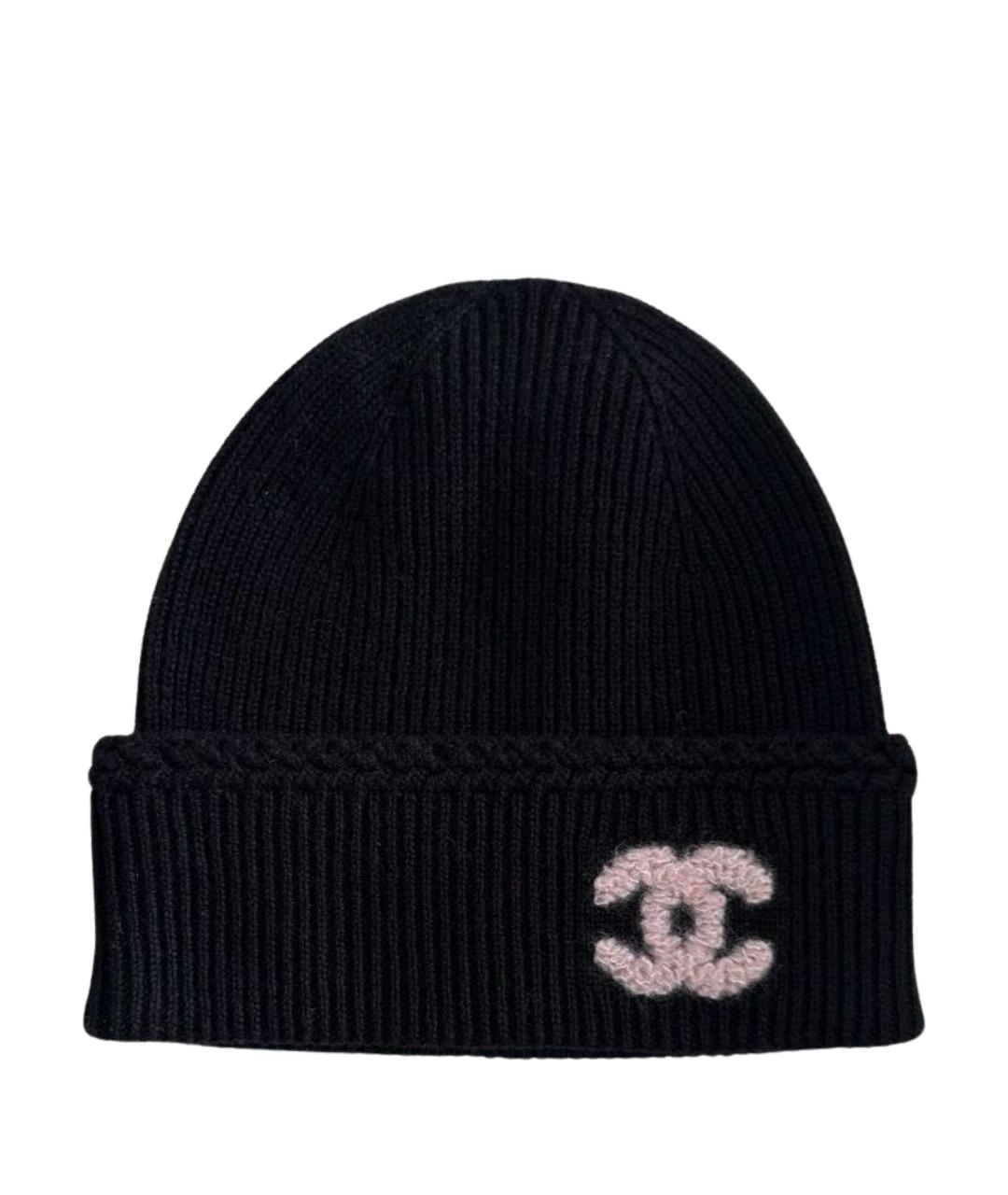 CHANEL Черная кашемировая шапка, фото 1