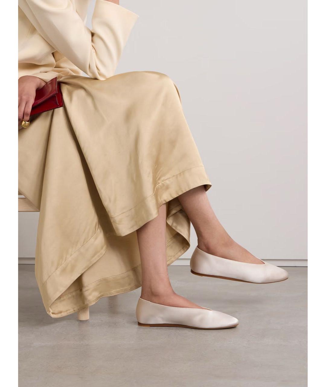 LE MONDE BERYL Бежевые текстильные балетки, фото 4