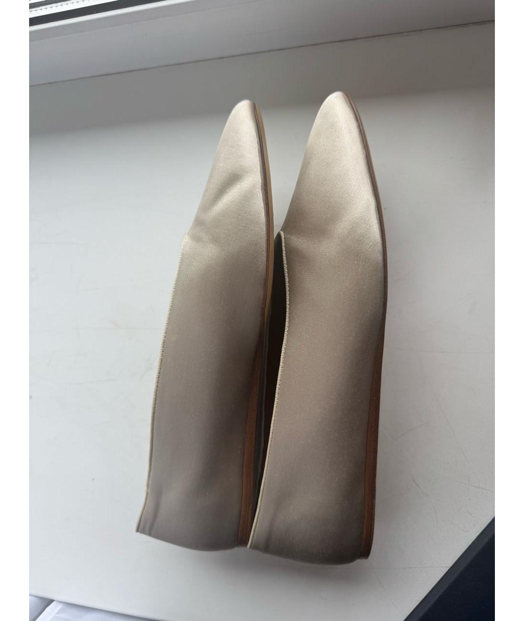 LE MONDE BERYL Бежевые текстильные балетки, фото 5