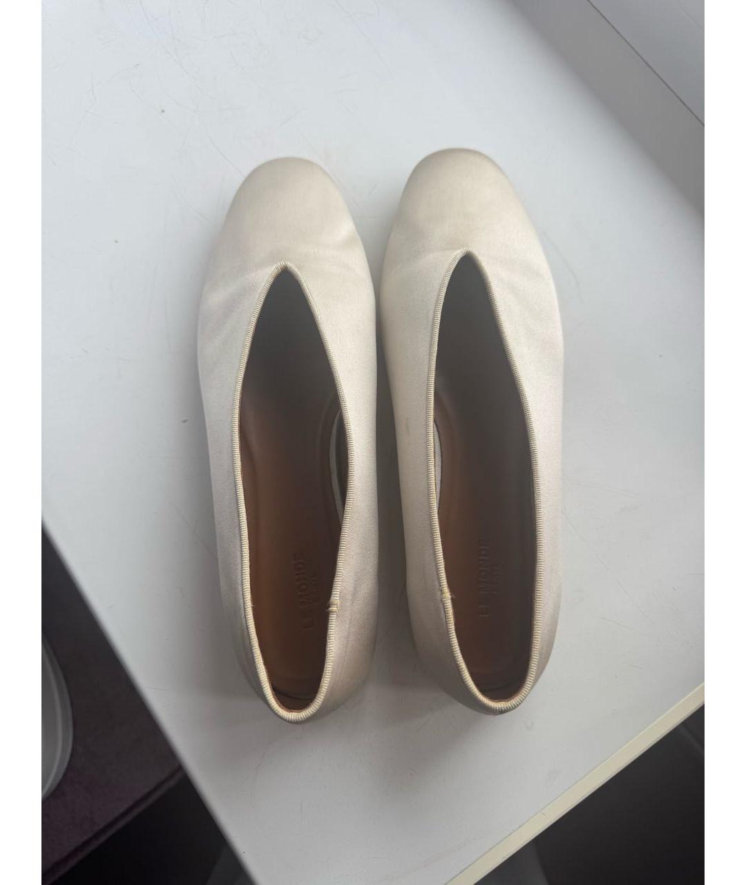 LE MONDE BERYL Бежевые текстильные балетки, фото 3
