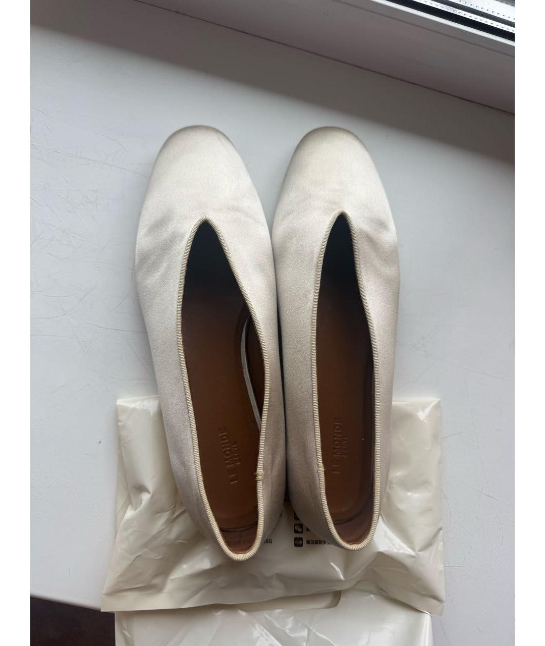 LE MONDE BERYL Бежевые текстильные балетки, фото 2