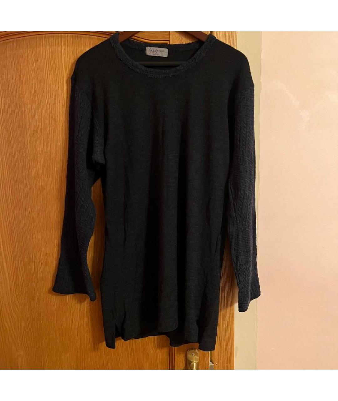 YOHJI YAMAMOTO Антрацитовый шерстяной джемпер / свитер, фото 7