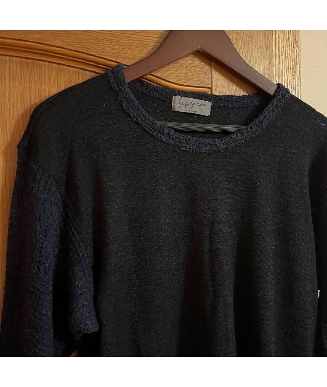 YOHJI YAMAMOTO Антрацитовый шерстяной джемпер / свитер, фото 3