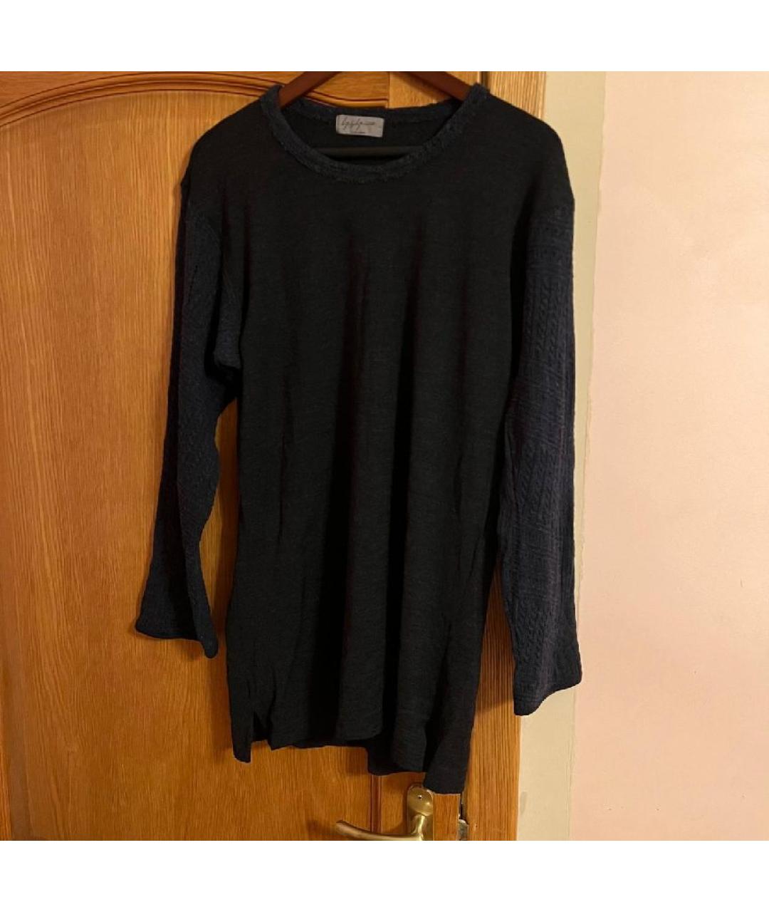 YOHJI YAMAMOTO Антрацитовый шерстяной джемпер / свитер, фото 8