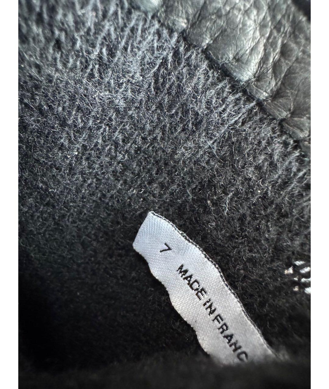 CHRISTIAN DIOR Черные кожаные перчатки, фото 4