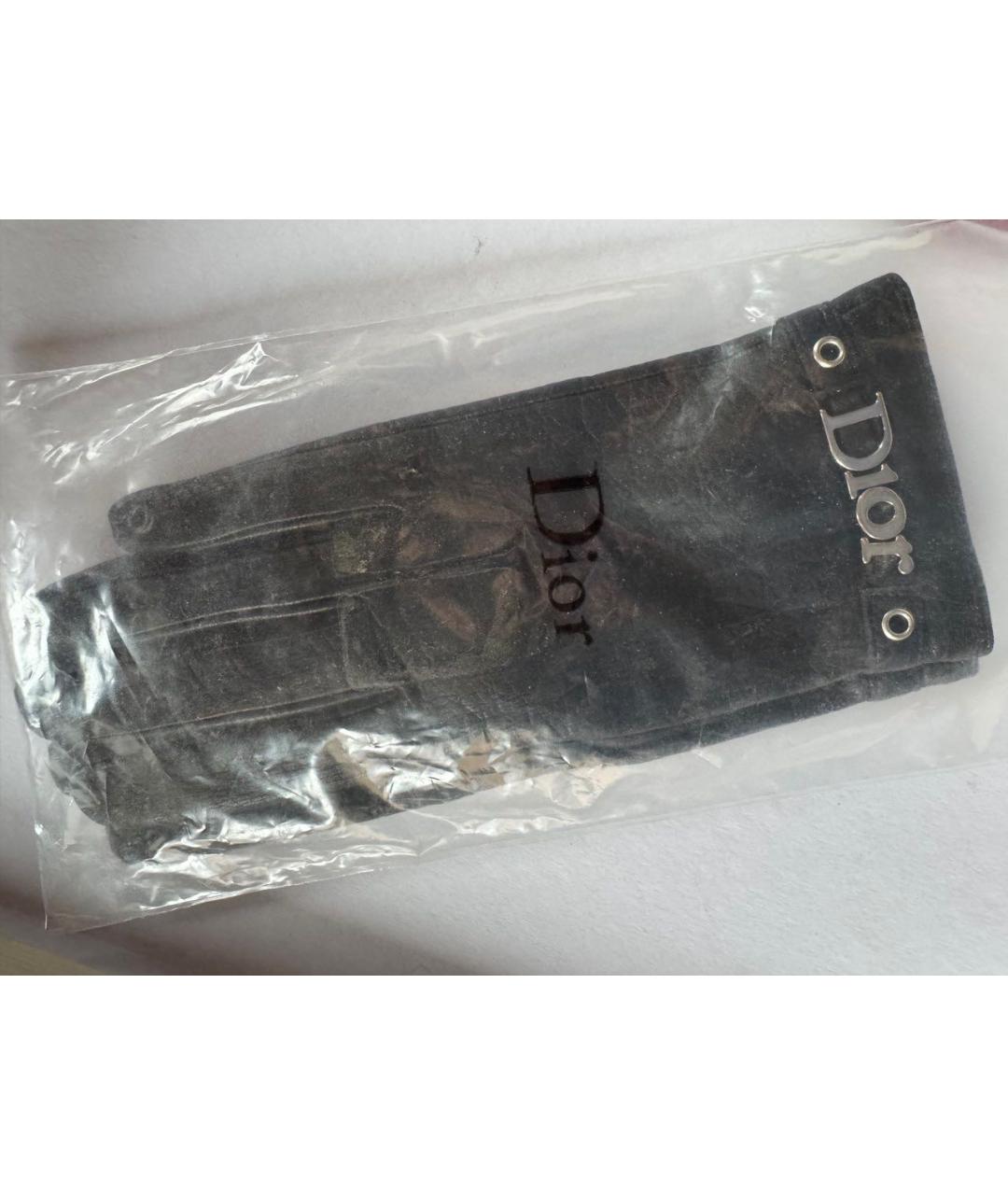 CHRISTIAN DIOR Черные кожаные перчатки, фото 5