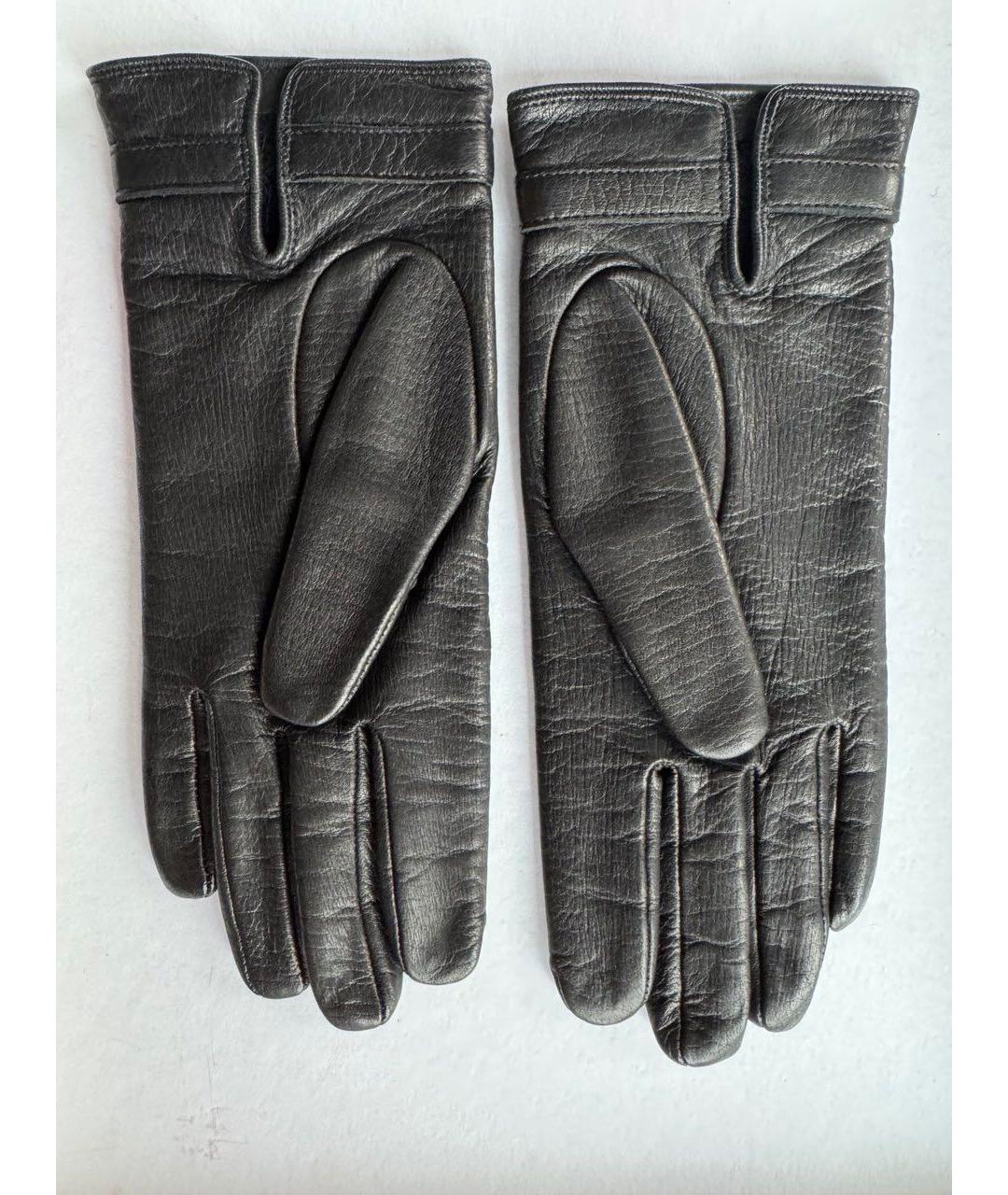 CHRISTIAN DIOR Черные кожаные перчатки, фото 2