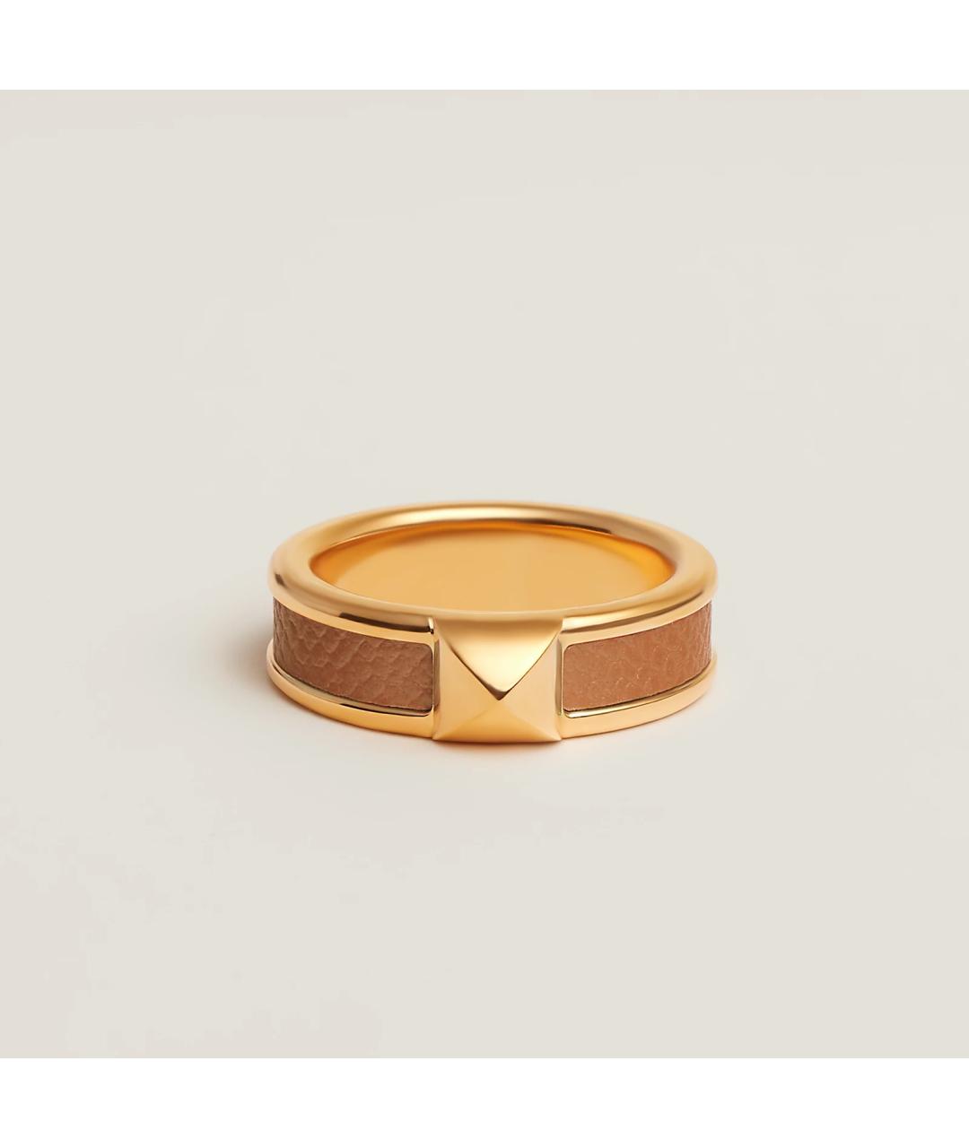 HERMES Золотое металлическое кольцо, фото 3