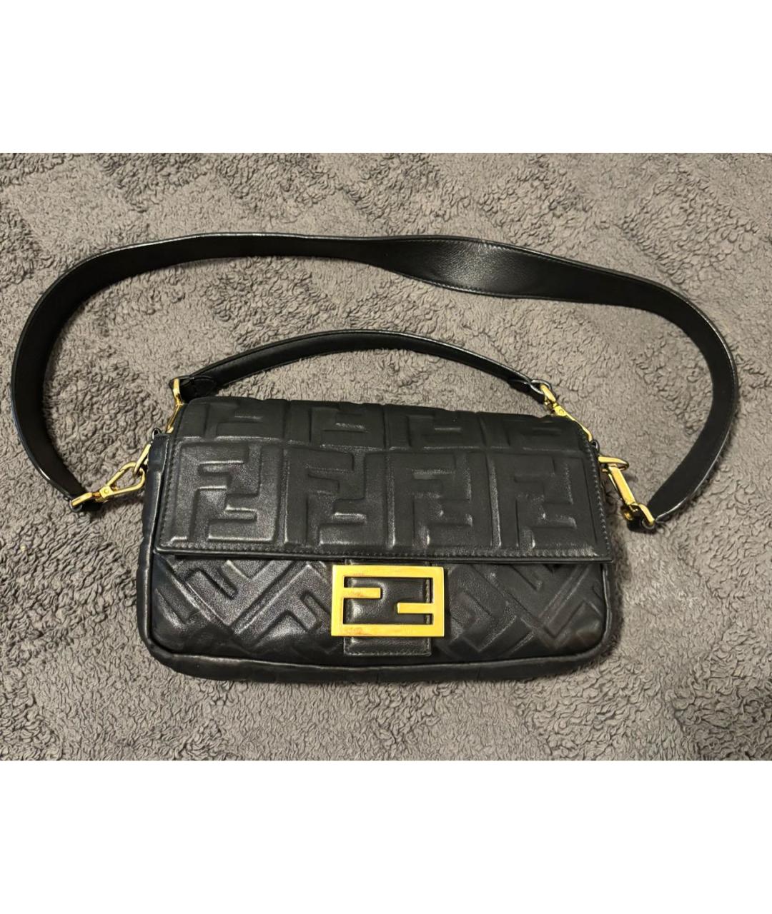 FENDI Черная кожаная сумка через плечо, фото 9