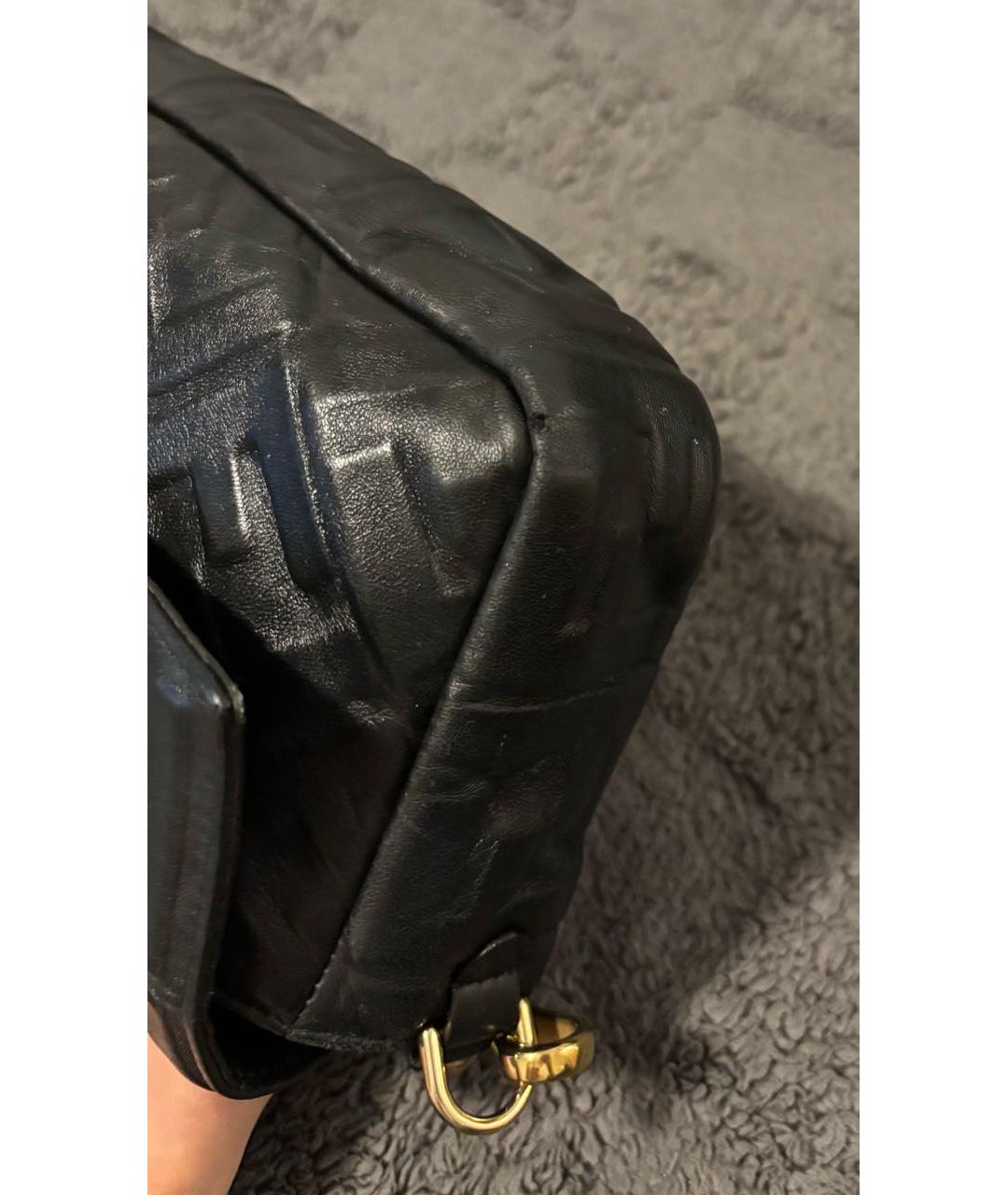 FENDI Черная кожаная сумка через плечо, фото 6