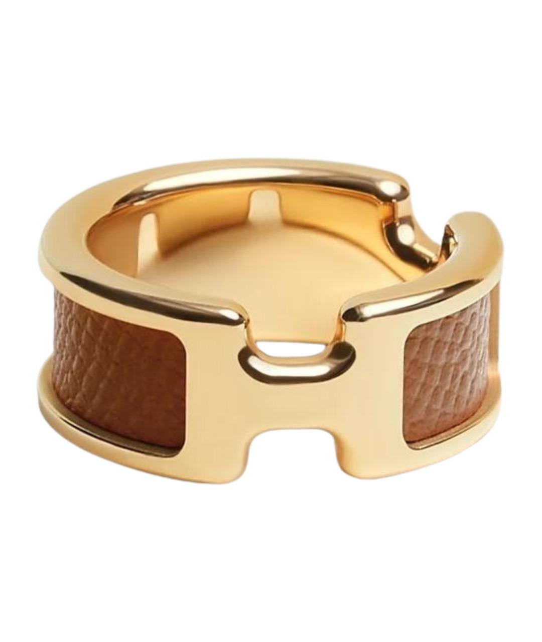 HERMES Золотое металлическое кольцо, фото 1