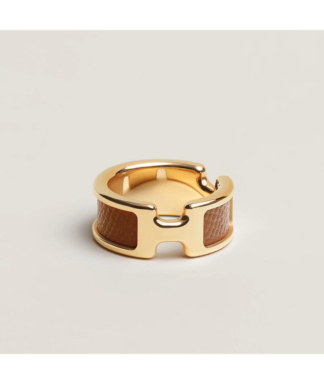 HERMES Золотое металлическое кольцо, фото 3