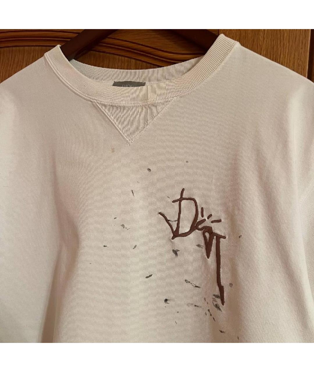 CHRISTIAN DIOR Белая хлопковая футболка, фото 3