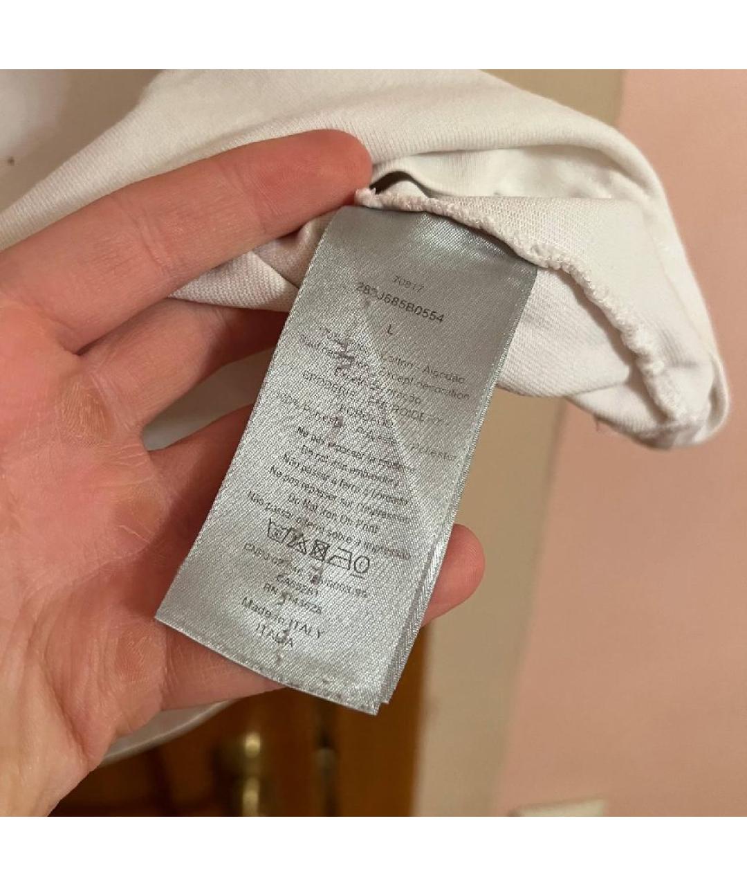 CHRISTIAN DIOR Белая хлопковая футболка, фото 6