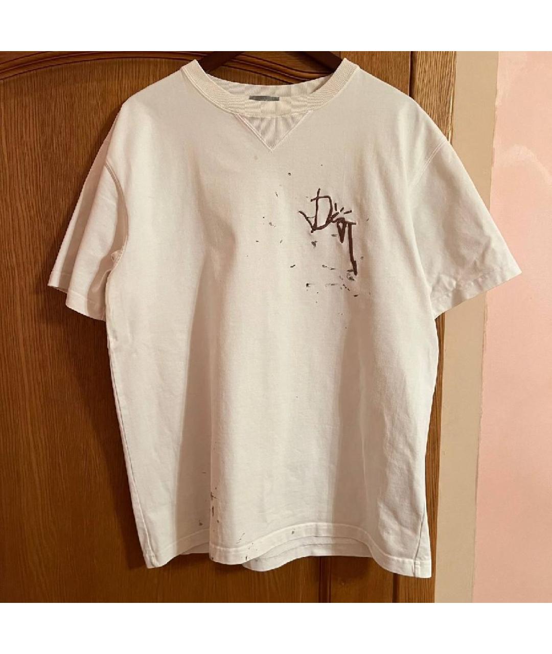 CHRISTIAN DIOR Белая хлопковая футболка, фото 10