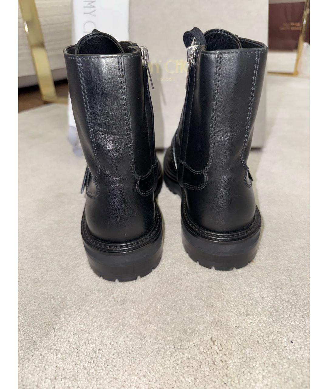 JIMMY CHOO Черные кожаные ботинки, фото 4