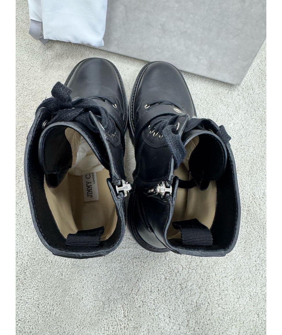 JIMMY CHOO Черные кожаные ботинки, фото 3