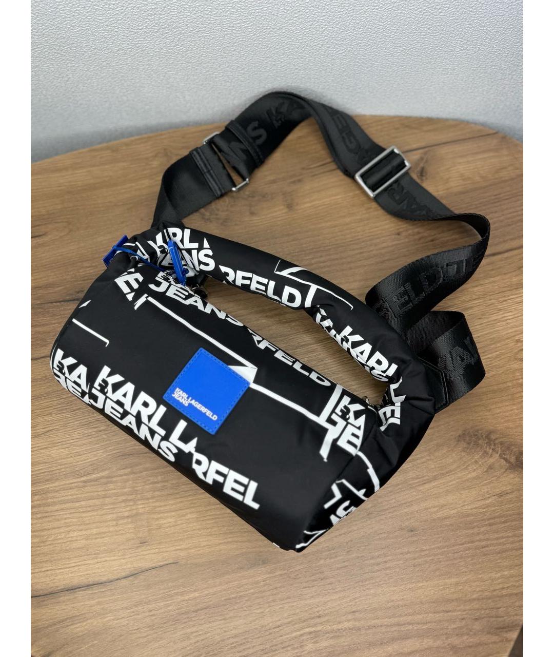 KARL LAGERFELD Черная сумка с короткими ручками, фото 5