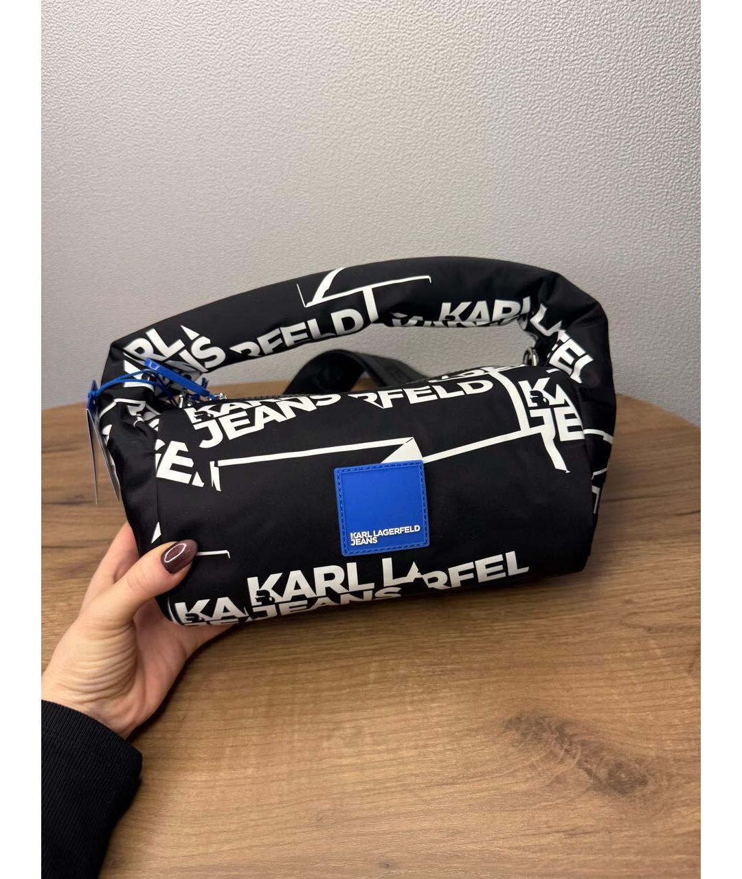 KARL LAGERFELD Черная сумка с короткими ручками, фото 4