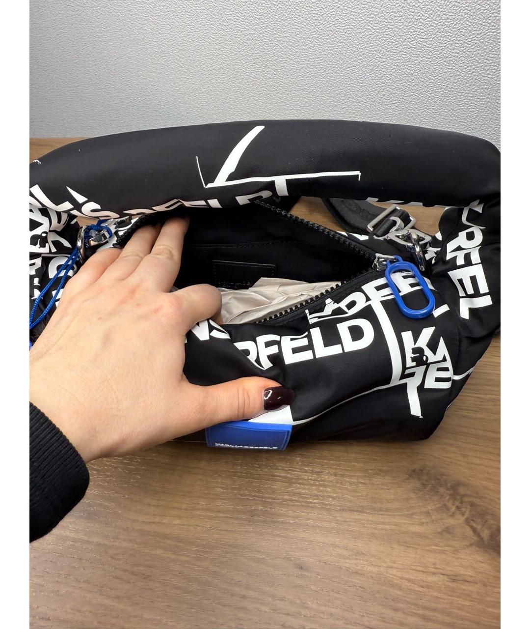 KARL LAGERFELD Черная сумка с короткими ручками, фото 6