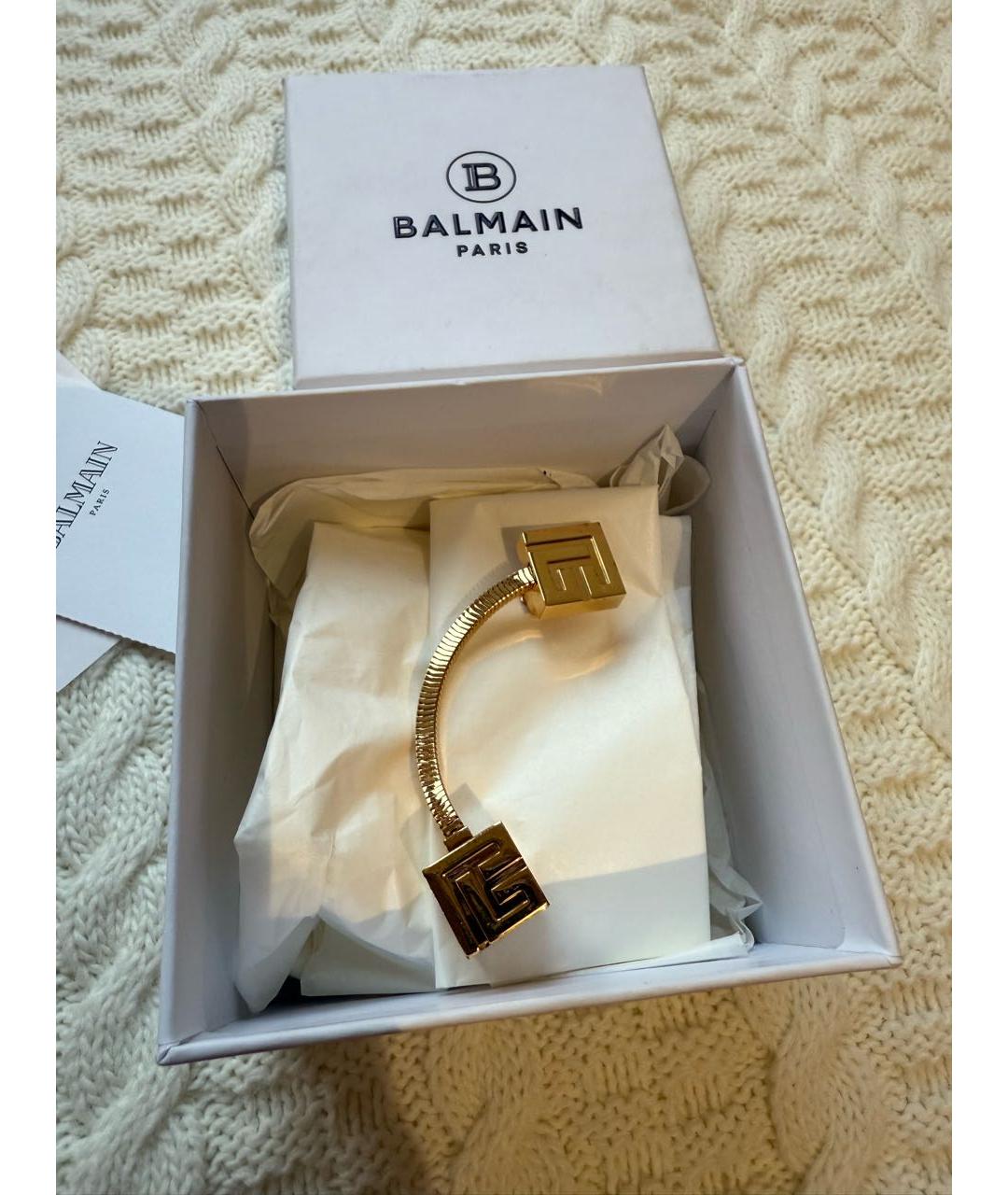 BALMAIN Золотые латунные клипсы, фото 3