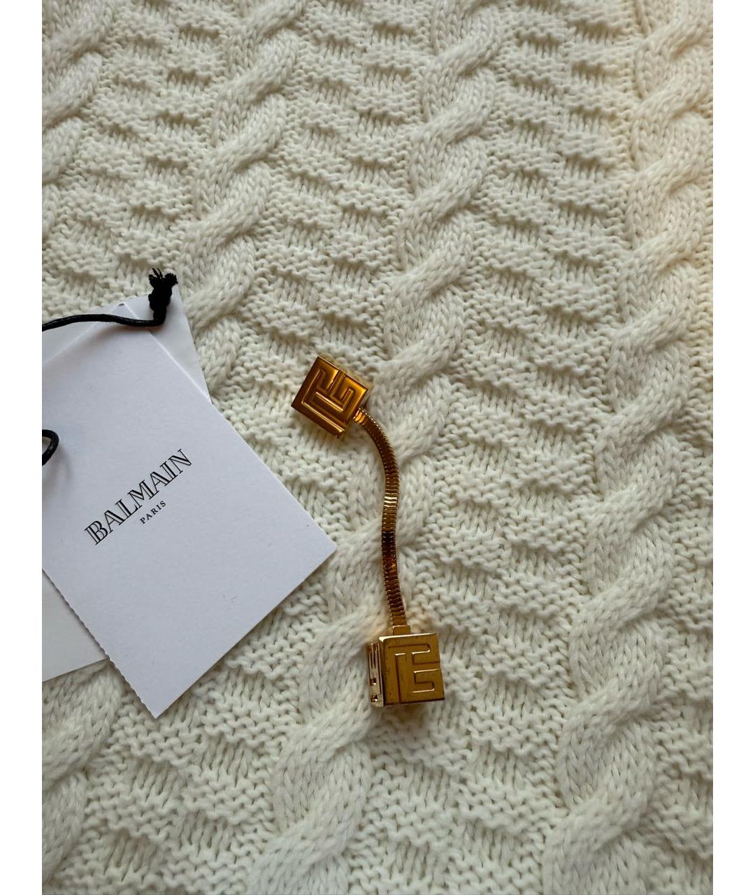 BALMAIN Золотые латунные клипсы, фото 2