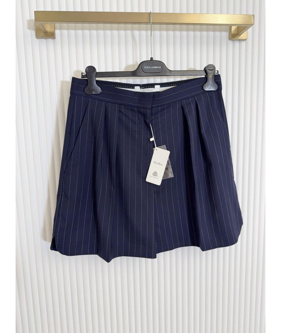 MAX MARA Темно-синий шерстяной костюм с брюками, фото 2