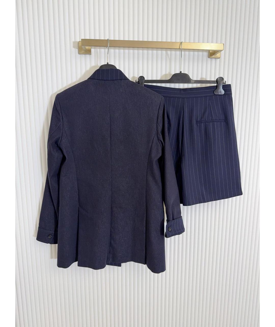 MAX MARA Темно-синий шерстяной костюм с брюками, фото 4