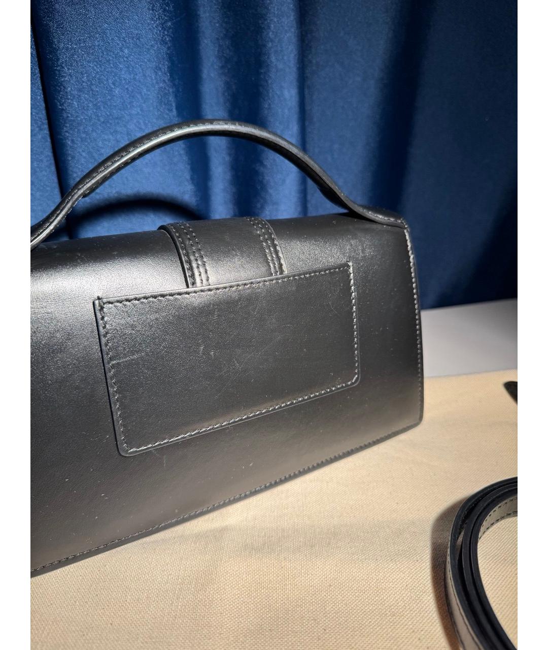 JACQUEMUS Черная кожаная сумка через плечо, фото 7