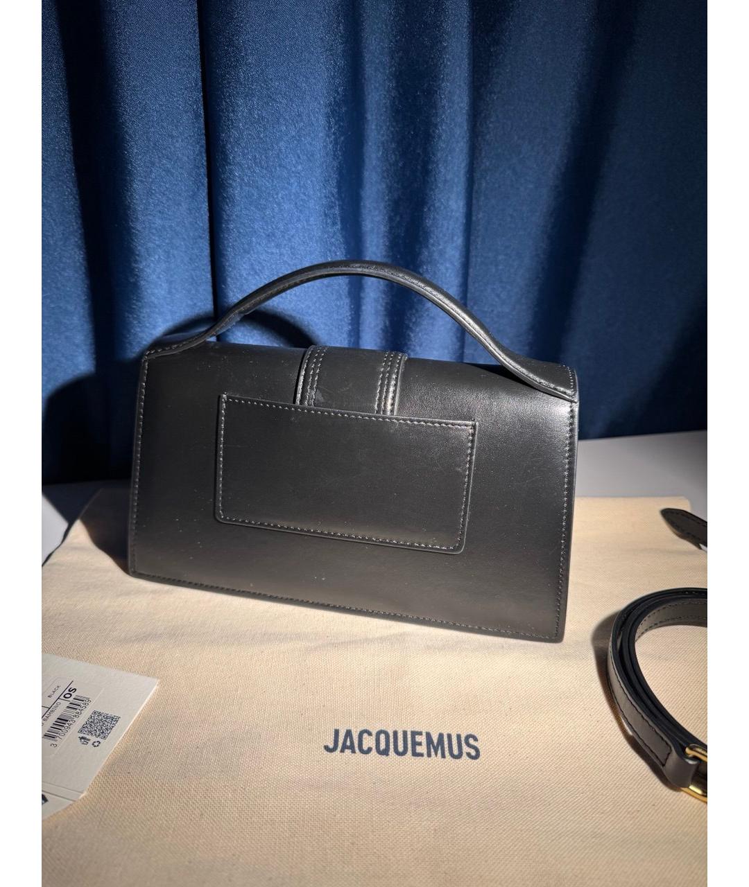 JACQUEMUS Черная кожаная сумка через плечо, фото 6