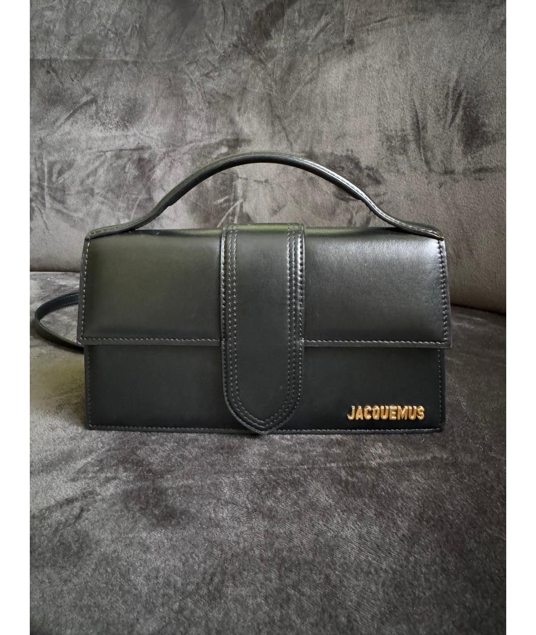 JACQUEMUS Черная кожаная сумка через плечо, фото 8