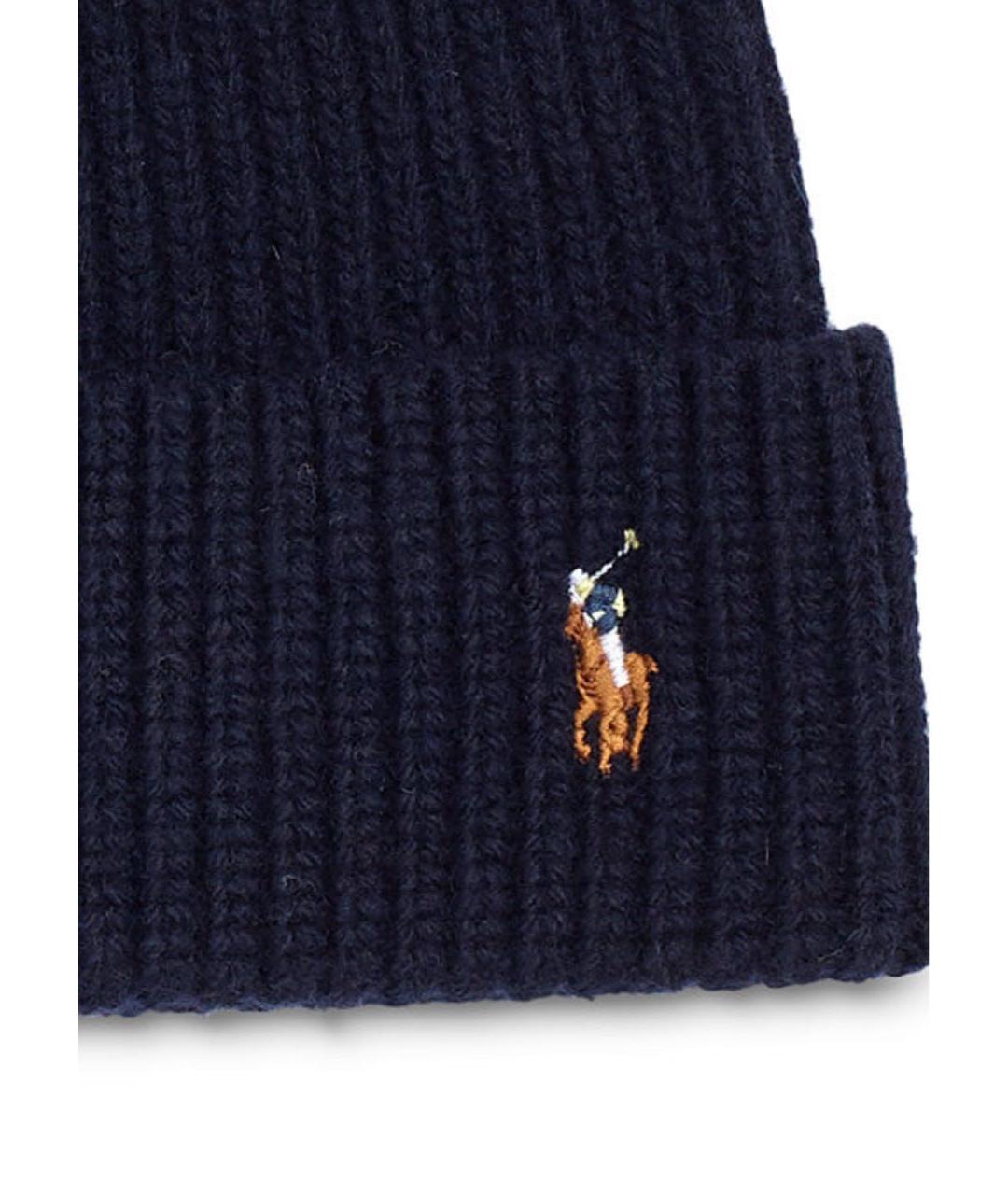 POLO RALPH LAUREN Темно-синяя шерстяная шапка, фото 2