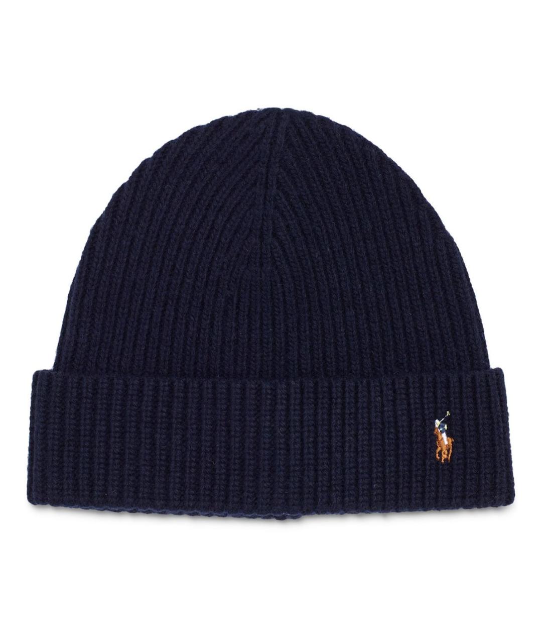 POLO RALPH LAUREN Темно-синяя шерстяная шапка, фото 1