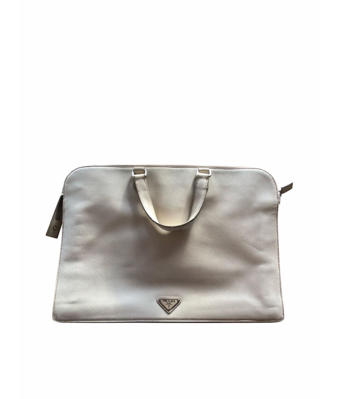 PRADA Бежевая кожаная сумка тоут, фото 1