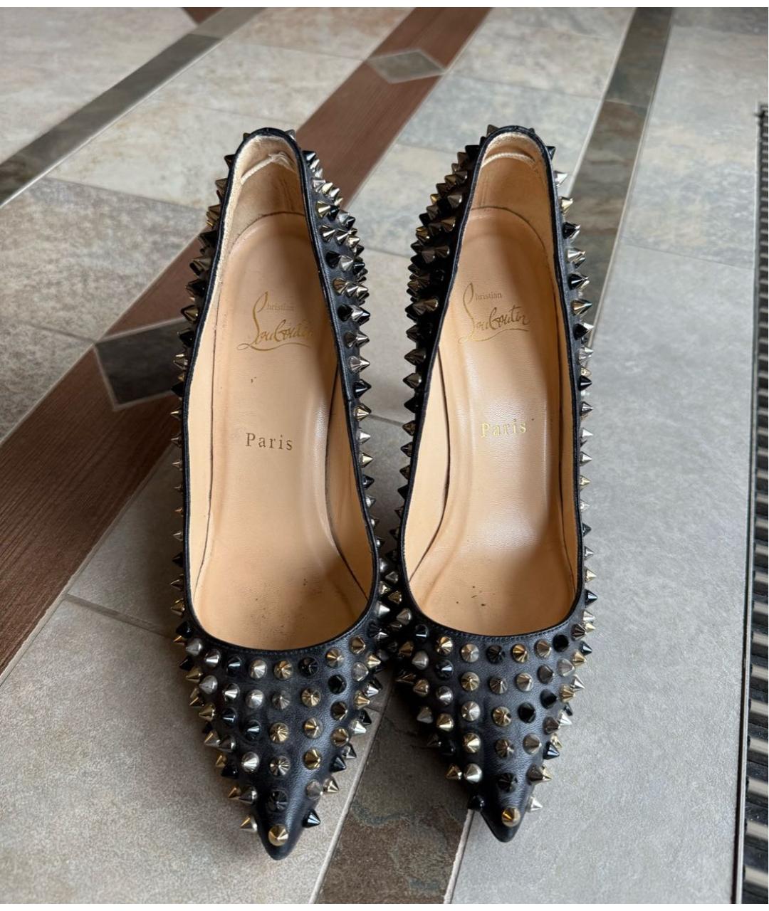 CHRISTIAN LOUBOUTIN Черные кожаные туфли, фото 2