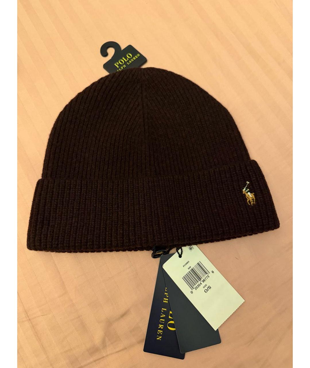 POLO RALPH LAUREN Коричневая шерстяная шапка, фото 3