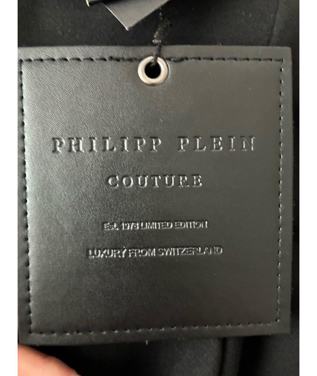 PHILIPP PLEIN Черные вискозные леггинсы и велосипедки, фото 7