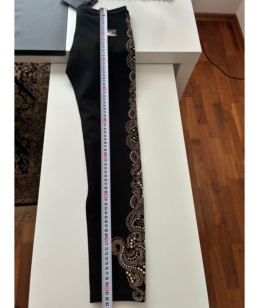 PHILIPP PLEIN Черные вискозные леггинсы и велосипедки, фото 8