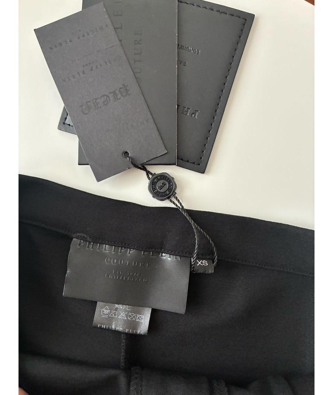 PHILIPP PLEIN Черные вискозные леггинсы и велосипедки, фото 4