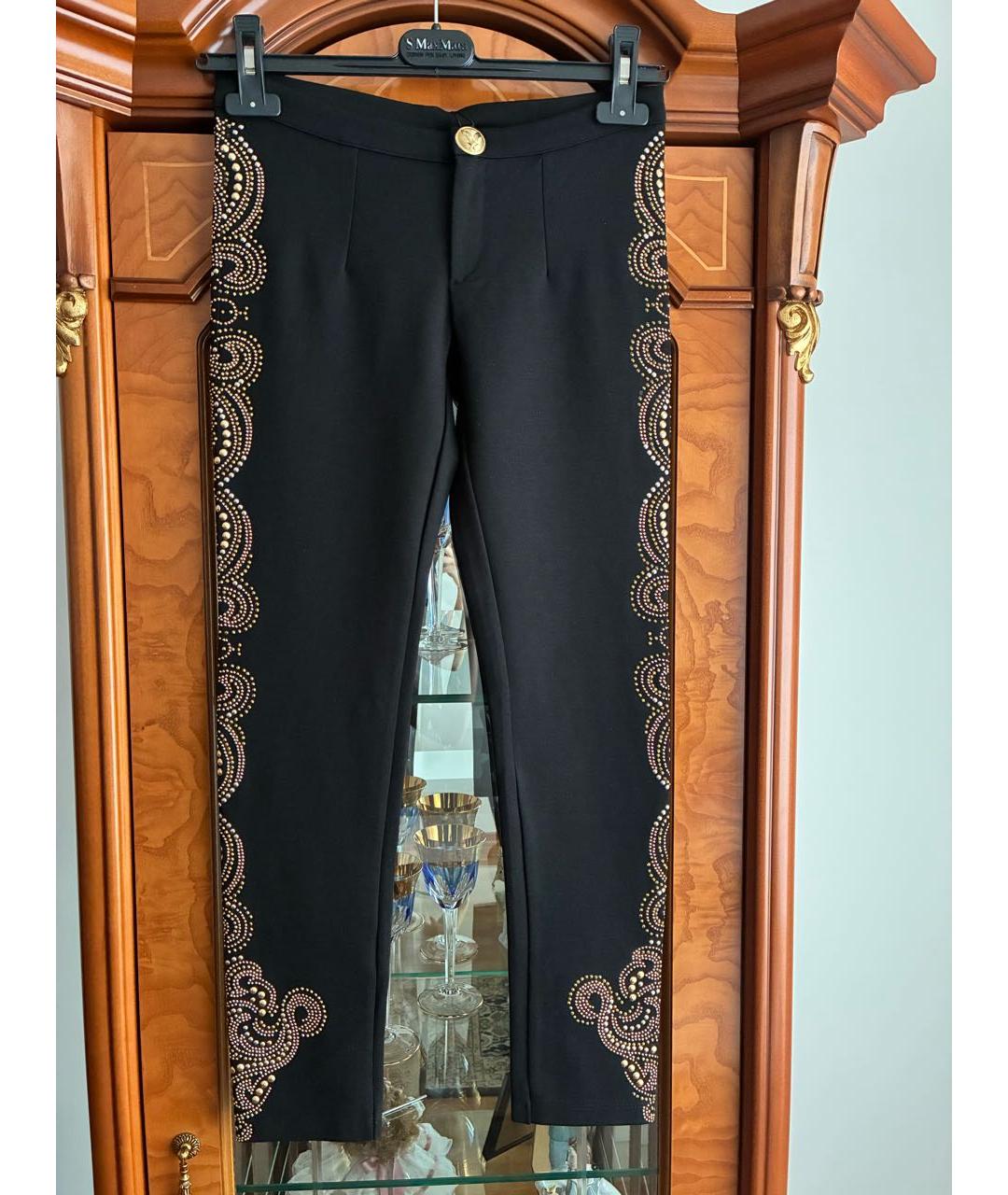 PHILIPP PLEIN Черные вискозные леггинсы и велосипедки, фото 9