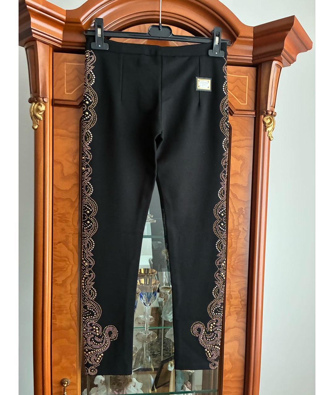 PHILIPP PLEIN Черные вискозные леггинсы и велосипедки, фото 2