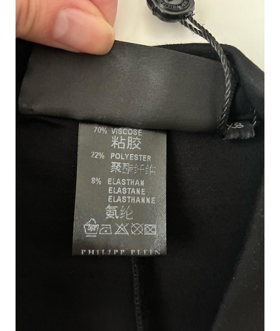 PHILIPP PLEIN Черные вискозные леггинсы и велосипедки, фото 5