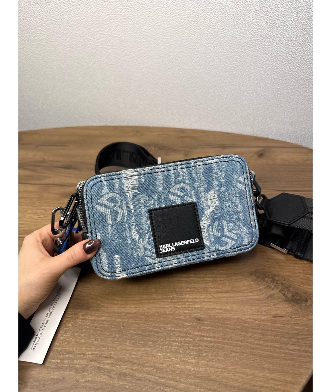 KARL LAGERFELD Голубая деним сумка через плечо, фото 7