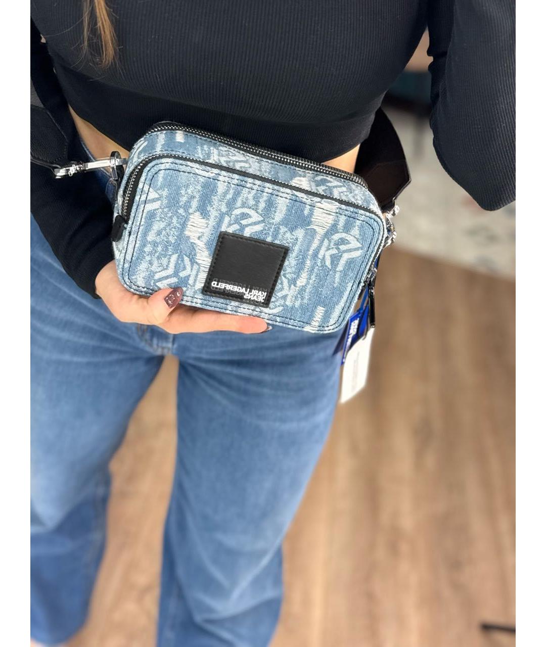 KARL LAGERFELD Голубая деним сумка через плечо, фото 4