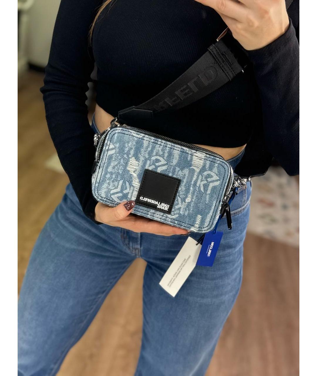 KARL LAGERFELD Голубая деним сумка через плечо, фото 2
