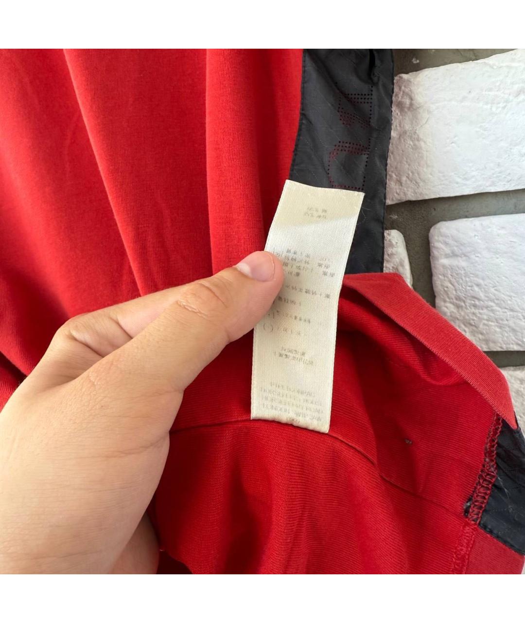 BURBERRY Красная хлопковая футболка, фото 5