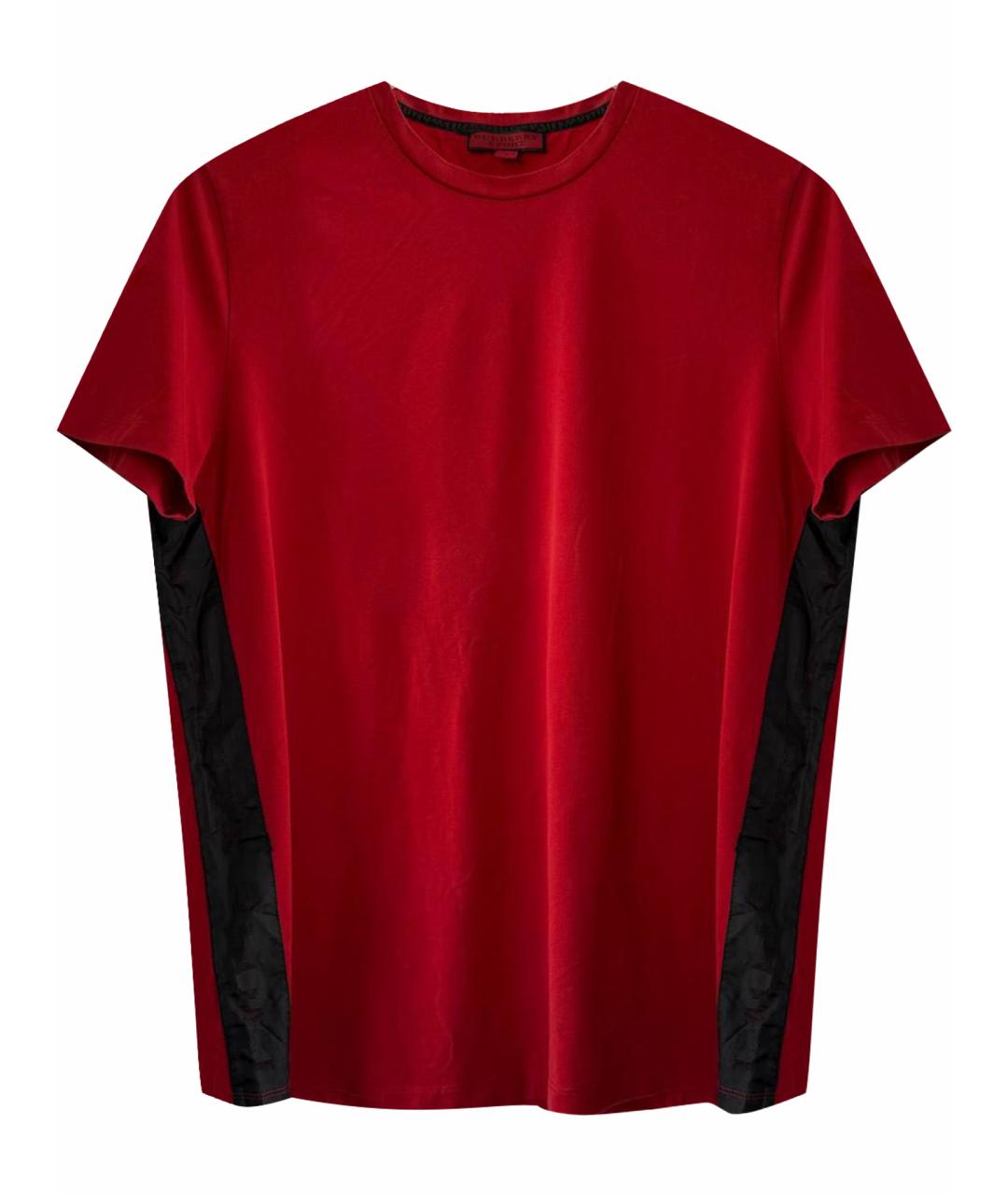 BURBERRY Красная хлопковая футболка, фото 1