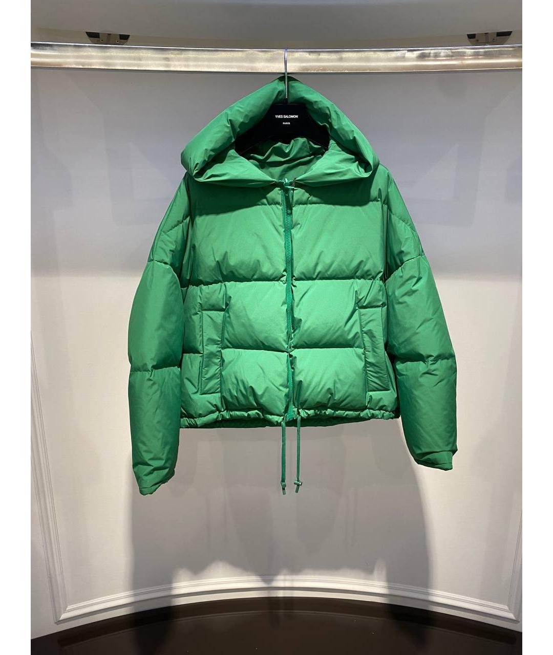 YVES SALOMON Зеленая полиэстеровая куртка, фото 3